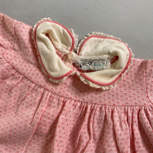 Vintage Lord & Taylor Pink Diamond Textured Peter Pan Collared Top - Picture 3 of 7